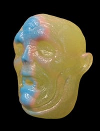 Image 2 of “Crybaby" 3/4 Head Wall Hanger- Baby Blue, Pink and Translucent Yellow w/Blue UV/Blue and Grn Glow