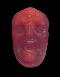 Image 2 of “Crybaby" 1/2 Head Wall Hanger- Fruit Punch w/Orange and Purple UV/Orange Glow