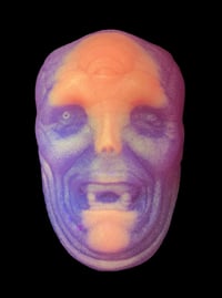 Image 3 of “Crybaby" 1/2 Head Wall Hanger- Fruit Punch w/Orange and Purple UV/Orange Glow