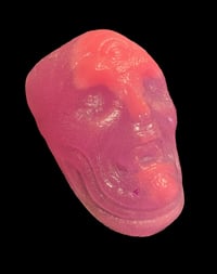 Image 1 of “Crybaby" 1/2 Head Wall Hanger- Fruit Punch w/Orange and Purple UV/Orange Glow