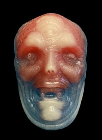Image 1 of “Crybaby" 1/2 Head Wall Hanger- Red, White and Blue w/Green and Blue UV/Green Glow