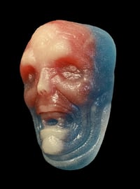 Image 2 of “Crybaby" 1/2 Head Wall Hanger- Red, White and Blue w/Green and Blue UV/Green Glow
