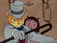 Image 3 of The Cat Returns - Hand Painted Coach Bag