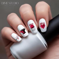 Image 1 of CHICAGO BULLS BASKETBALL NAIL DECALS 