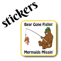 Image 1 of Bear Gone Fishin' Cartoon Sticker