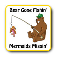 Image 3 of Bear Gone Fishin' Cartoon Sticker