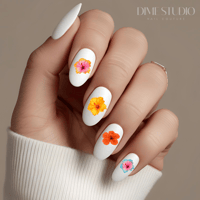 Image 1 of TROPICAL PALM HIBISCUS FLORAL NAIL DECALS 