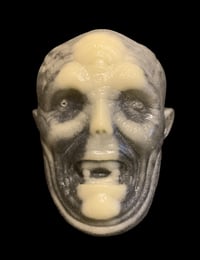 Image 1 of “Crybaby" 3/4 Head Wall Hanger- Swamp Water and Cream w/Green Glow
