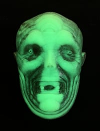 Image 3 of “Crybaby" 3/4 Head Wall Hanger- Swamp Water and Cream w/Green Glow