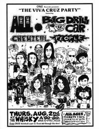 Image 1 of THE VIVA CRUZ PARTY I @ The Whisky-A-Go-Go, 8/2/90 → two-sided punk flyer