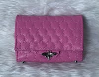 Image 1 of Bubble-gum Pink "Hive" Clutch w/ "CatMint" Chain Strap