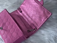 Image 4 of Bubble-gum Pink "Hive" Clutch w/ "CatMint" Chain Strap