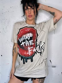 Image 3 of “WTF” CUSTOM HAND PAINTED T-SHIRT MEDIUM
