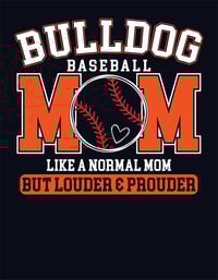 Image 1 of Bulldog Baseball Mom on navy