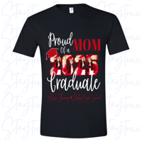 Image 1 of GRAD TSHIRT - PROUD - W/ PHOTO, GRAD SCHOOL & NAME