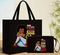 Black Tote and Cosmetic Bag Set