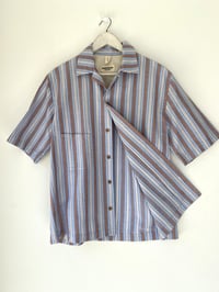 Image 1 of The Ernest Henry Shirt - Blue stripe  £165.00 only M Available 