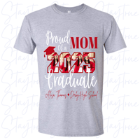 Image 2 of GRAD TSHIRT - PROUD - W/ PHOTO, GRAD SCHOOL & NAME