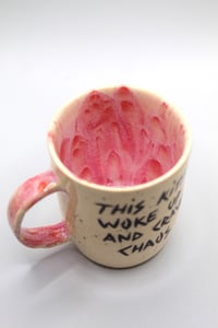 Image 3 of Kitty craves chaos pink mug