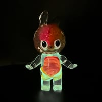 Image 2 of 1/2 Pink & Orange Brain Anatomical Glow in the Dark KewBuBu Resin Figure