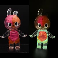 Image 1 of 1/2 Pink & Orange Brain Anatomical Glow in the Dark KewBuBu Resin Figure