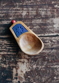 Image 1 of Handcarved mini spalted birch pocket spoon