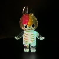 Image 3 of 1/2 Pink & Yellow Brain Anatomical Glow in the Dark KewBuBu Resin Figure