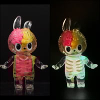 Image 1 of 1/2 Pink & Yellow Brain Anatomical Glow in the Dark KewBuBu Resin Figure