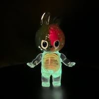 Image 3 of 1/2 Pink & Green Brain Anatomical Glow in the Dark KewBuBu Resin Figure