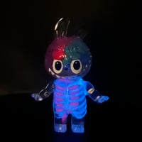 Image 3 of 1/2 Pink & Blue Brain Anatomical Glow in the Dark KewBuBu Resin Figure