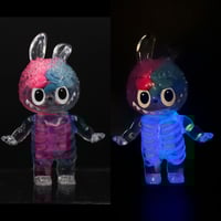 Image 1 of 1/2 Pink & Blue Brain Anatomical Glow in the Dark KewBuBu Resin Figure