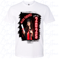 Image 2 of GRAD TSHIRT - CLASS OF 2025 -W  PHOTO & NAME
