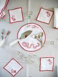 Image 4 of Hand Embroidered SOB Cocktail Napkins (Set of 4)