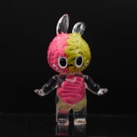 Image 2 of 1/2 Pink & Lime Green Brain Anatomical Glow in the Dark KewBuBu Resin Figure
