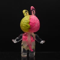 Image 4 of 1/2 Pink & Lime Green Brain Anatomical Glow in the Dark KewBuBu Resin Figure