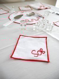 Image 5 of Hand Embroidered SOB Cocktail Napkins (Set of 4)