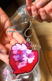 Image 7 of Boss Fight Lamb and Narinder Keychains | Cult of the Lamb
