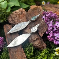 Image 2 of Natural Kyanite leaves earrings