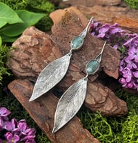 Image 1 of Natural Kyanite leaves earrings