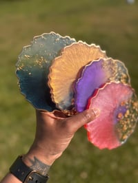 Image 4 of Down to Earth Resin Coasters with Gold Flakes Set of 4