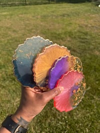 Image 5 of Down to Earth Resin Coasters with Gold Flakes Set of 4