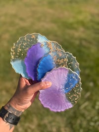 Image 5 of Violet Vibes Resin Coasters with Gold Flakes Set of 4