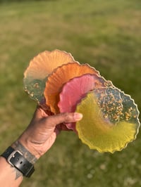 Image 2 of Secret Garden Resin Coasters with Gold Flakes Set of 4