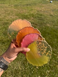 Image 4 of Secret Garden Resin Coasters with Gold Flakes Set of 4