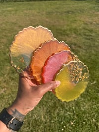 Image 5 of Secret Garden Resin Coasters with Gold Flakes Set of 4