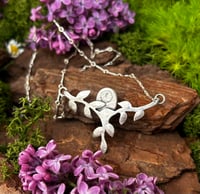 Image 2 of Natural aqua kyanite leaves necklace small