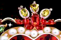 Image 2 of Giantgem - Multicoloured Heavily jewelled Ruby heart T shirt