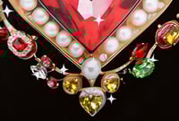 Image 3 of Giantgem - Multicoloured Heavily jewelled Ruby heart T shirt