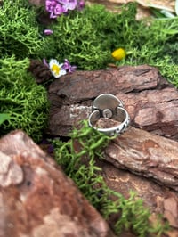 Image 4 of Natural aqua kyanite and leaves ring size 6