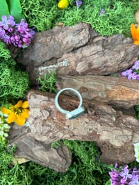 Image 3 of Natural sea aqua kyanite ring.  Signed. Size 7